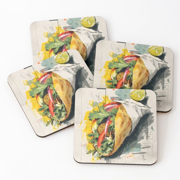 Item preview, Falafel Wrap with Greens, Tomato, and Lime - A Bold and Lively Tribute to Plant-Based Street Food designed and sold by OlfactoART Studio.