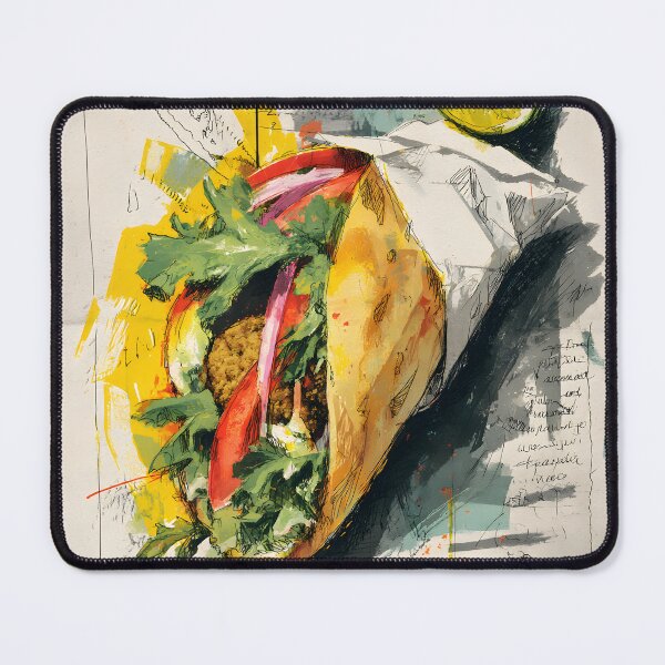 Item preview, Falafel Wrap with Greens, Tomato, and Lime - A Bold and Lively Tribute to Plant-Based Street Food designed and sold by OlfactoART Studio.