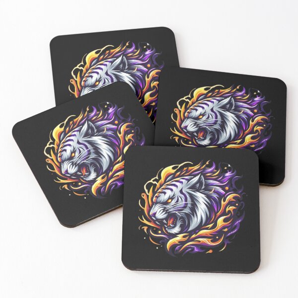 Item preview, Silver Tiger With Purple Flames designed and sold by Mark Cannon.