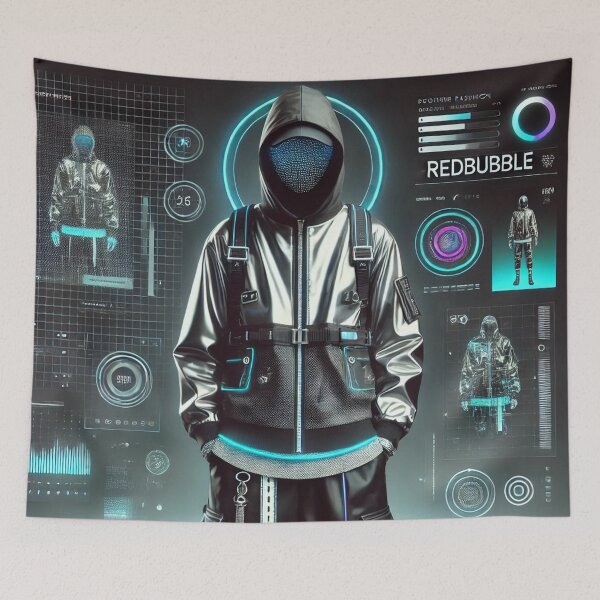 Item preview, Futuristic Anonymous Techwear Figure designed and sold by MarinaBlackArt.