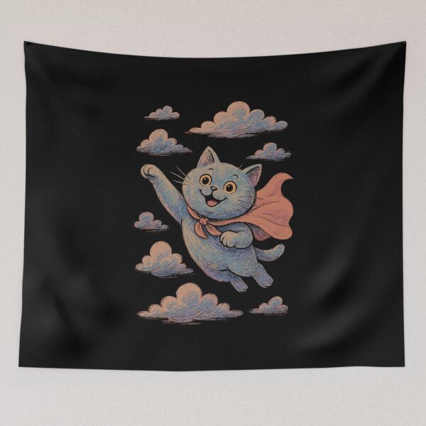 Item preview, Super Cat British Shorthair Blue Cape Gift designed and sold by Pineapple-Tree.