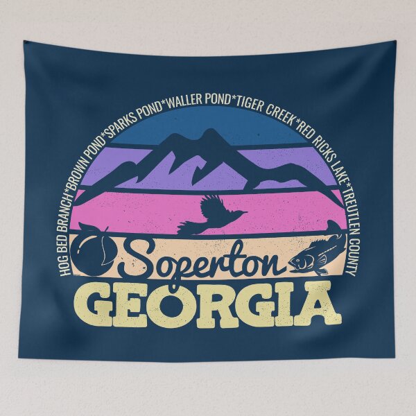Item preview, Soperton Georgia Sunset Retro Vintage Local Pride Logo designed and sold by CRHPOD20.