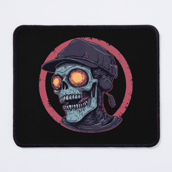 Item preview, Undead Soldier Skull with Military Cap – Dark Cyberpunk Aesthetic designed and sold by DopeVibeStuff.