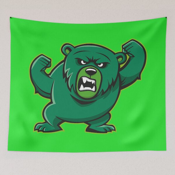 Item preview, angry green bear designed and sold by MerlinWear.