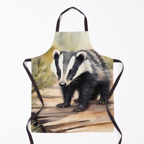 Item preview, Young Badger on Wooden Pathway designed and sold by CalmnessbyChoice.