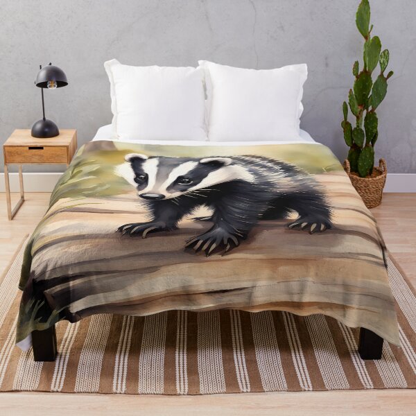 Item preview, Young Badger on Wooden Pathway designed and sold by CalmnessbyChoice.