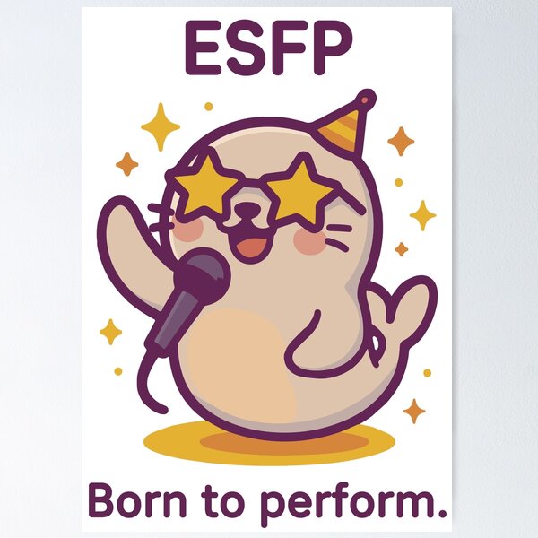 Item preview, ESFP Kawaii | Performer Seal with Star Glasses - Born to Shine designed and sold by SealSquad.