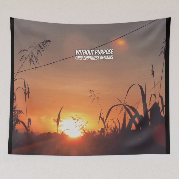 Item preview, Golden Sunset Serenity – Inspirational Quote “Without Purpose, Only Emptiness Remains” for Nature Lovers & Dreamers designed and sold by knalpot-design.