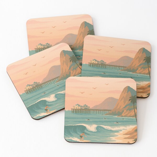Item preview, Malibu, CA (Retro Surf) designed and sold by RetroCoastalArt.
