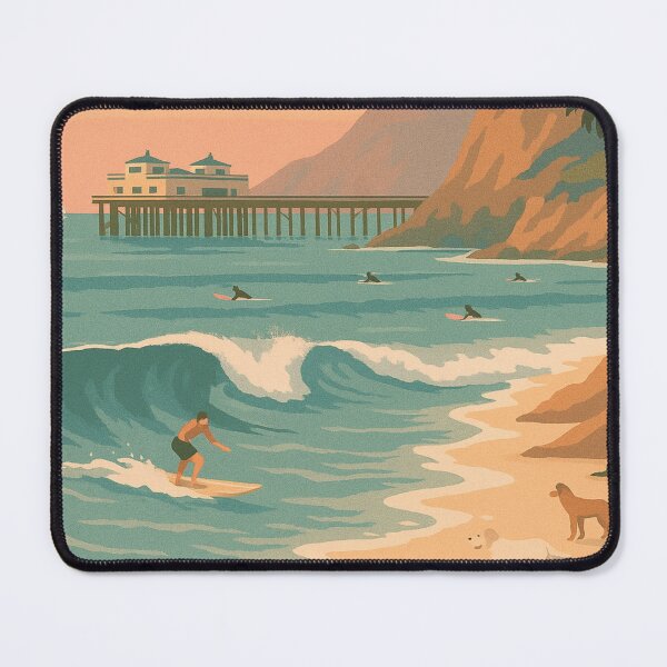 Item preview, Malibu, CA (Retro Surf) designed and sold by RetroCoastalArt.