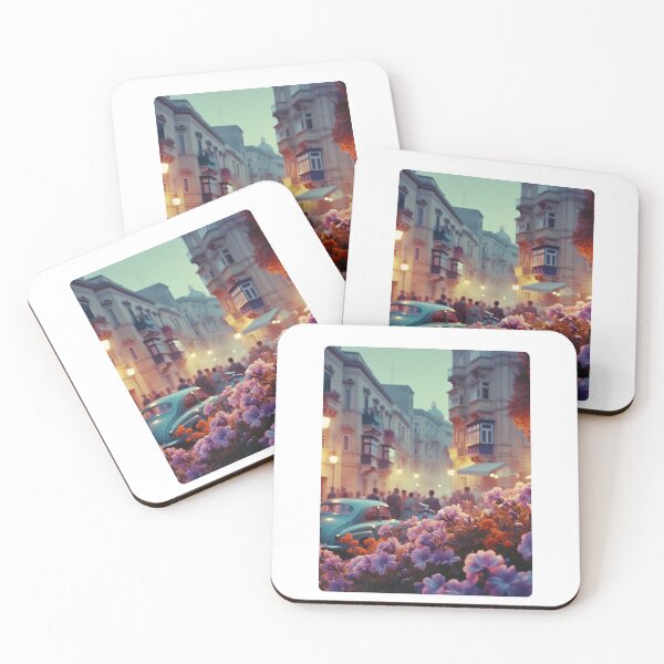 Item preview, 1960s Malta Night – AI Colorful Artwork with Lilac and Orange Glow for Clothing and Accessories for Plant Lovers designed and sold by knalpot-design.