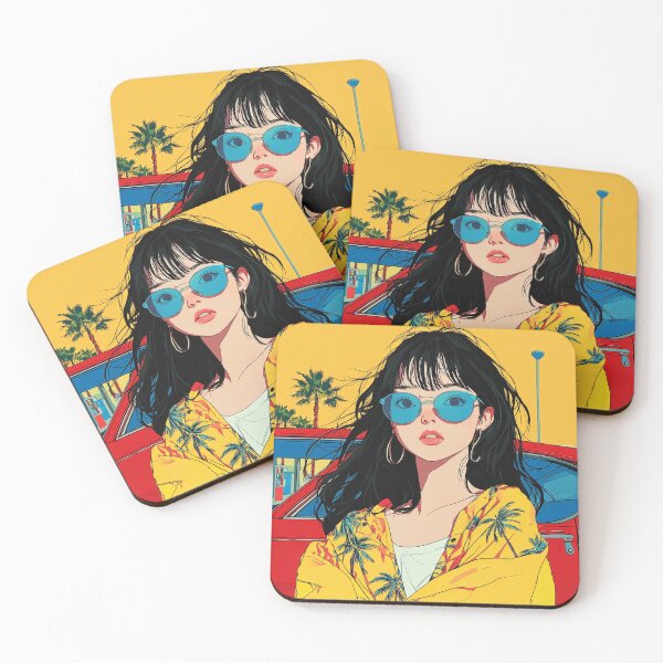 Item preview, City Pop Girl in Yellow Jacket – Anime Vibes designed and sold by Disco-Hospital.