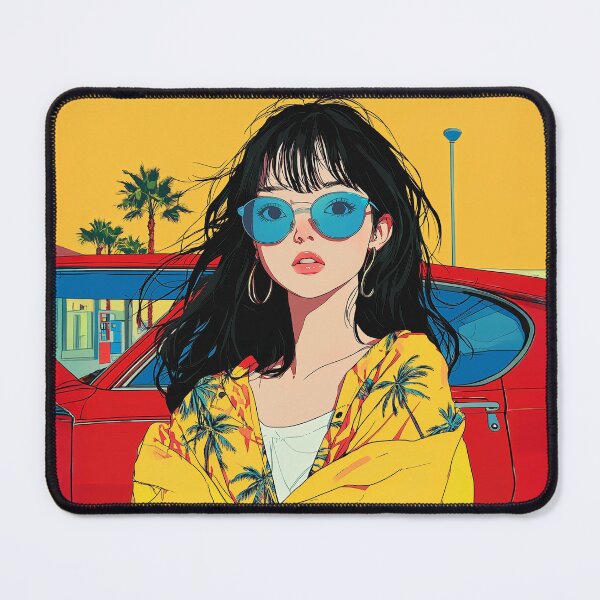 Item preview, City Pop Girl in Yellow Jacket – Anime Vibes designed and sold by Disco-Hospital.