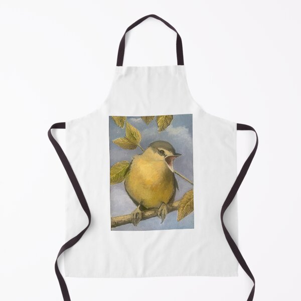 Item preview, Little Yellow Bird Singing with Beak Wide Open Oil Painting designed and sold by JoyfulWhimsy.