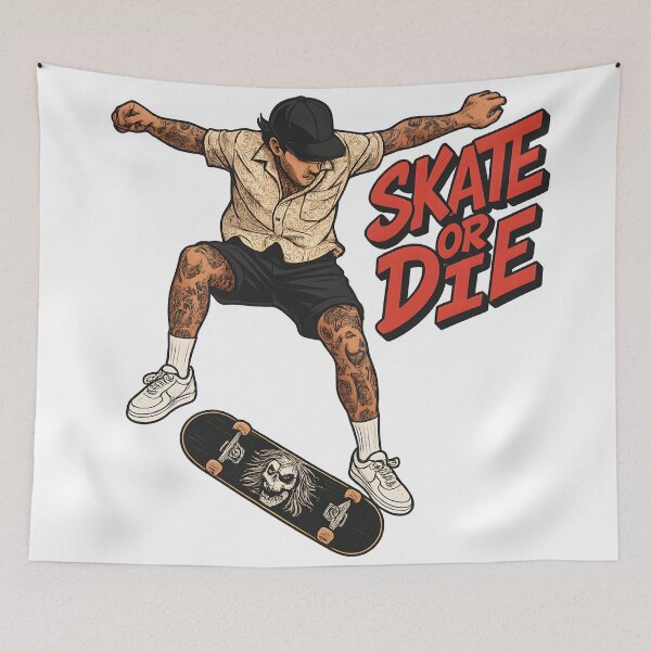 Item preview, Skate or Die – Bold Graffiti-Style Skateboarding Vector Design designed and sold by WAUZ.