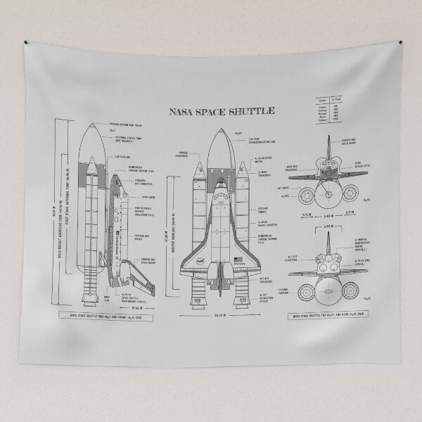 Item preview, NASA Space Shuttle (White Stencil-No Background) designed and sold by BGALAXY.