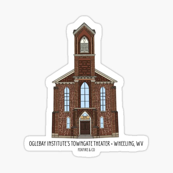Item preview, Oglebay Institute’s Towngate Theater - Wheeling WV - Historical Illustration designed and sold by FoxfireAndCo.
