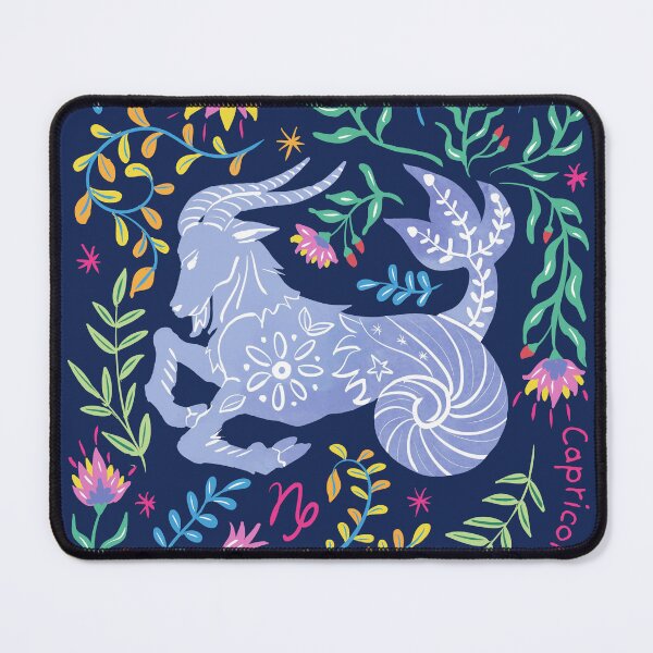 Item preview, Capricorn Sign Zodiac Horoscope, Goat Astrological Art, Earth sign Astrology, Dark backgroun designed and sold by Natasha May Design.