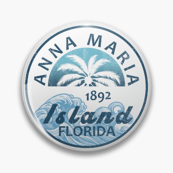 Item preview, Anna Maria Island - Vector Badge Palm Tree Design (Ocean Blue) designed and sold by EpochFusion.