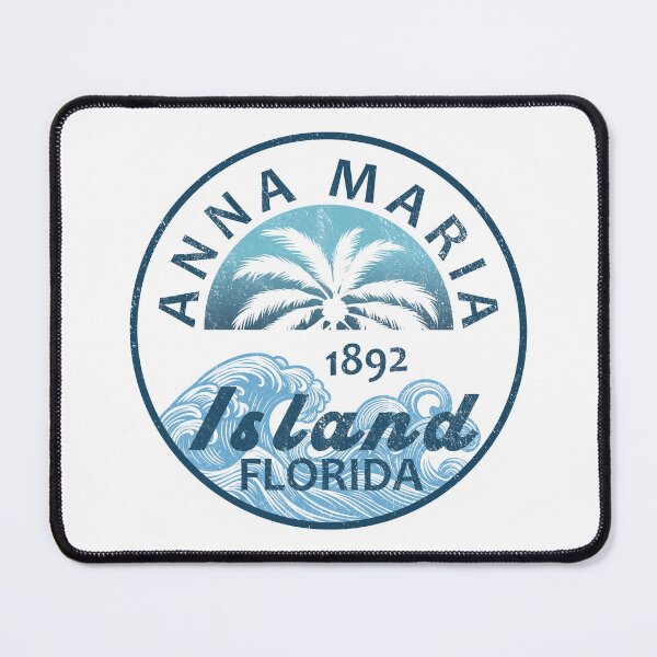 Item preview, Anna Maria Island - Vector Badge Palm Tree Design (Ocean Blue) designed and sold by EpochFusion.