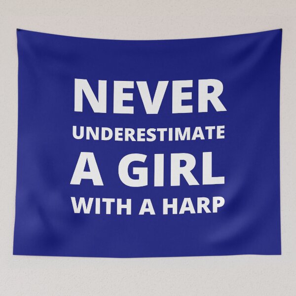Item preview, Never underestimate a girl with a harp designed and sold by fev-rocks.
