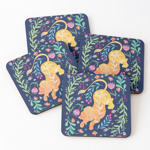 Item preview, Leo Lion Sign Zodiac Horoscope, Bull Astrological Art, Fire sign Astrology, Starry night, dark background designed and sold by Natasha May Design.