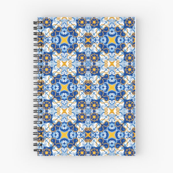 Item preview, Andalusian Blue & Gold Tile pattern  designed and sold by Islamic vibes studio.