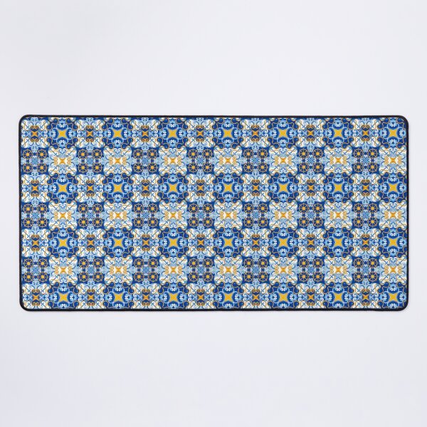 Item preview, Andalusian Blue & Gold Tile pattern designed and sold by Islamic vibes studio.