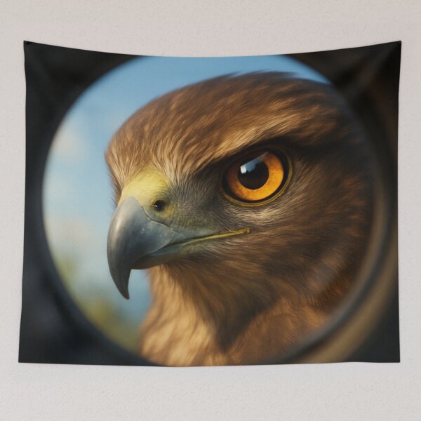 Item preview, Majestic Hawk in Midair Gaze designed and sold by cottoncode.