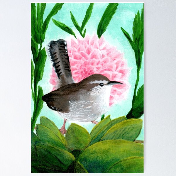 Item preview, Bewick's Wren in Salal designed and sold by gallopingcrow.