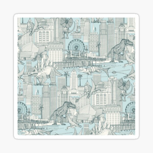 Item preview, Jurassic LA toile pine mint designed and sold by scrummy.