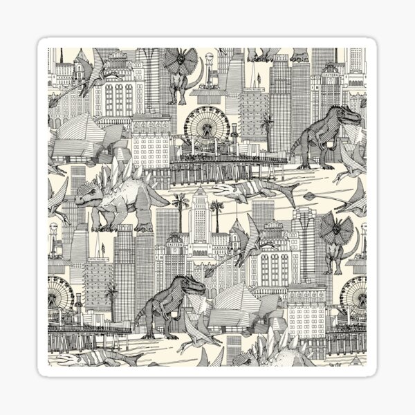 Item preview, Jurassic LA toile black pearl designed and sold by scrummy.