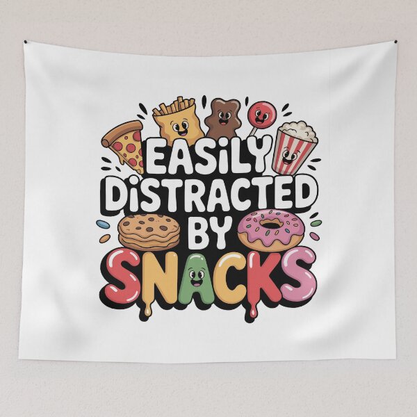 Item preview, Easily distracted by snacks designed and sold by InkInduldge.
