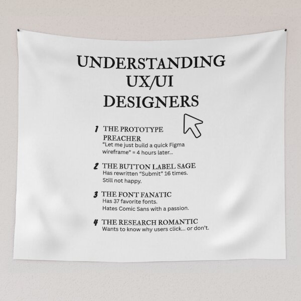 Item preview, Understanding UX/UI Designers – Funny Interface Life Definitions designed and sold by PsyFlow35.