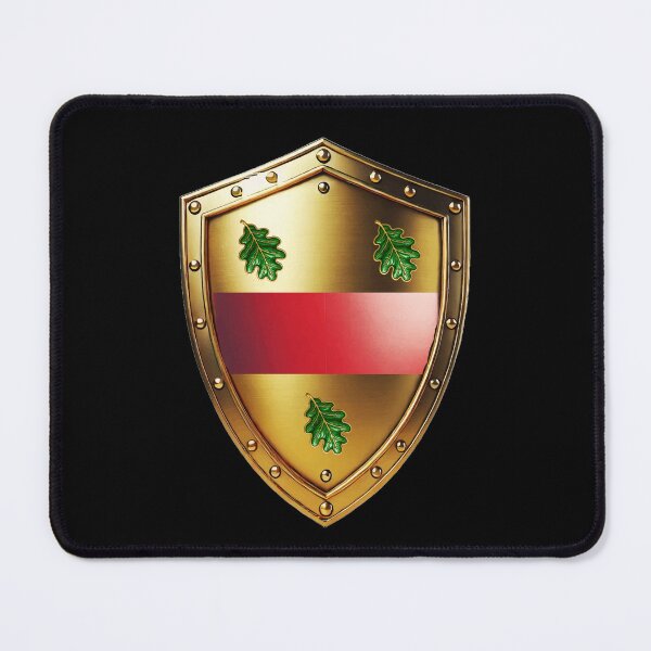 Item preview, Allen Shield Red Band and Oak Leaves on Gleaming Gold Armor designed and sold by Highlandkings.