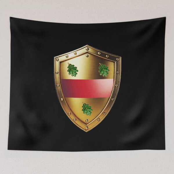 Item preview, Allen Shield Red Band and Oak Leaves on Gleaming Gold Armor designed and sold by Highlandkings.