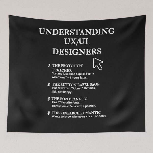 Item preview, Understanding UX/UI Designers – Funny Interface Life Definitions – Black designed and sold by PsyFlow35.