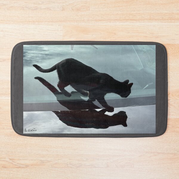 Item preview, Black cat on black car designed and sold by AHELENE.