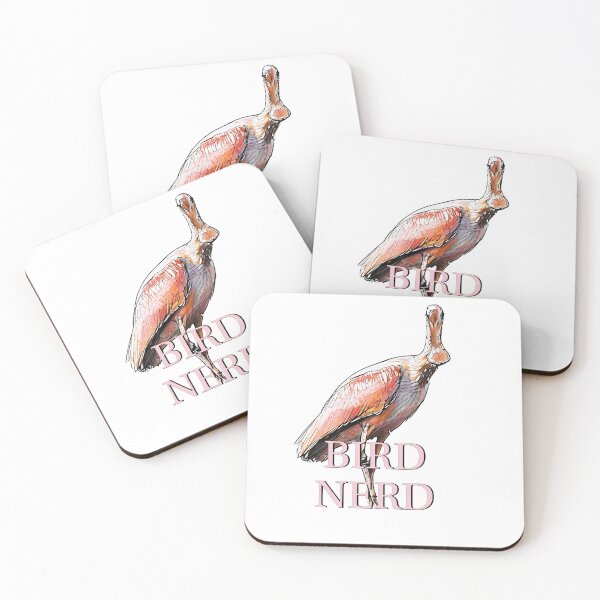 Item preview, Roseate Spoonbill Bird Nerd (White Background) designed and sold by HouseflyWonders.
