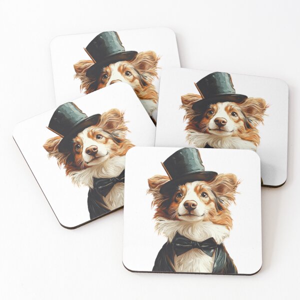 Item preview, Dapper Dog in Top Hat designed and sold by MelaDizayn.
