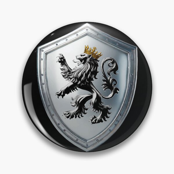 Item preview, Phillips Shield Crowned Silver Lion on Brilliant Steel Armor designed and sold by Highlandkings.