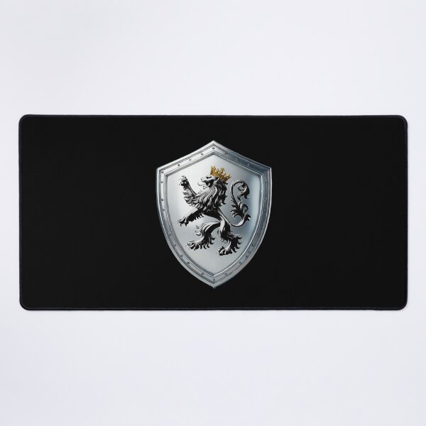 Artikelvorschau, Phillips-Schild mit gekröntem silbernen Löwen auf brillanter Stahlrüstung entworfen und verkauft von Highlandkings.