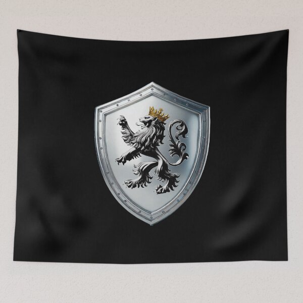 Item preview, Phillips Shield Crowned Silver Lion on Brilliant Steel Armor designed and sold by Highlandkings.