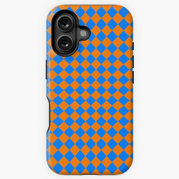 Vista previa del artículo con la obra «Patrón de rombos a cuadros naranja y azul - 0-1914», diseñado y vendido por MyEyesArtWork.