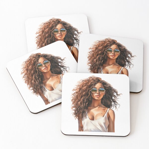 Item preview, Sun-Kissed Confidence – Curly Hair Queen in Summer Style designed and sold by MKDSN.