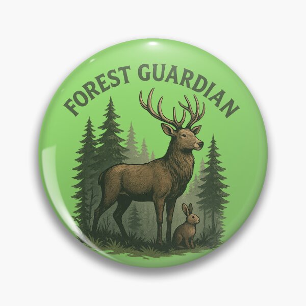 Item preview, Forest Guardian – Stag & Rabbit in Pines designed and sold by ForestPainter.