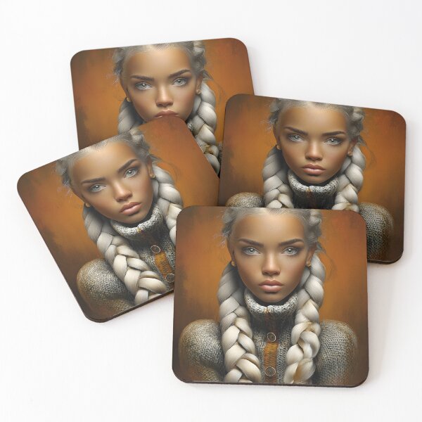 Item preview, Portrait of woman with intricate braided hairstyle designed and sold by Artessie.