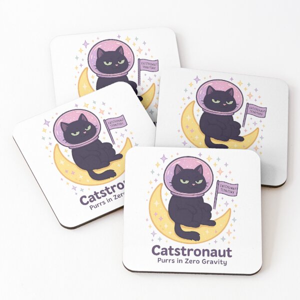 Item preview, Catstronaut Black Cat – Cute Space Kitty Moon Design for Cat Lovers designed and sold by Rushurban.