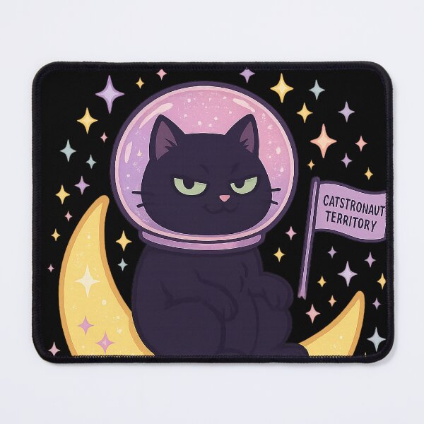 Item preview, Catstronaut Black Cat – Cute Space Kitty Moon Design for Cat Lovers designed and sold by Rushurban.