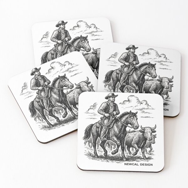 Item preview, Cowboy Noir & Blanc – Black & White Cowboy by Newcal Design designed and sold by Newcal design.